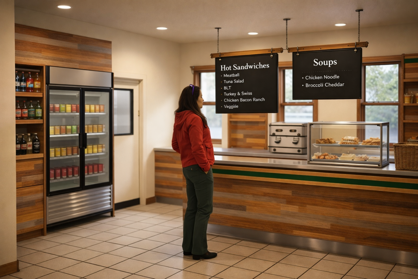University Servery – 3D Model 3D model of a university food servery and counter area