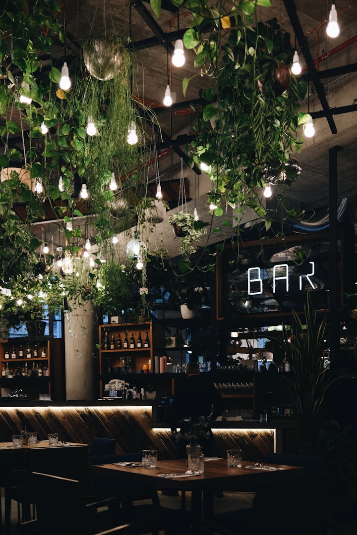 Bar Interior Design – Ambient Lighting Ambient lighting creating atmosphere within a contemporary bar interior
